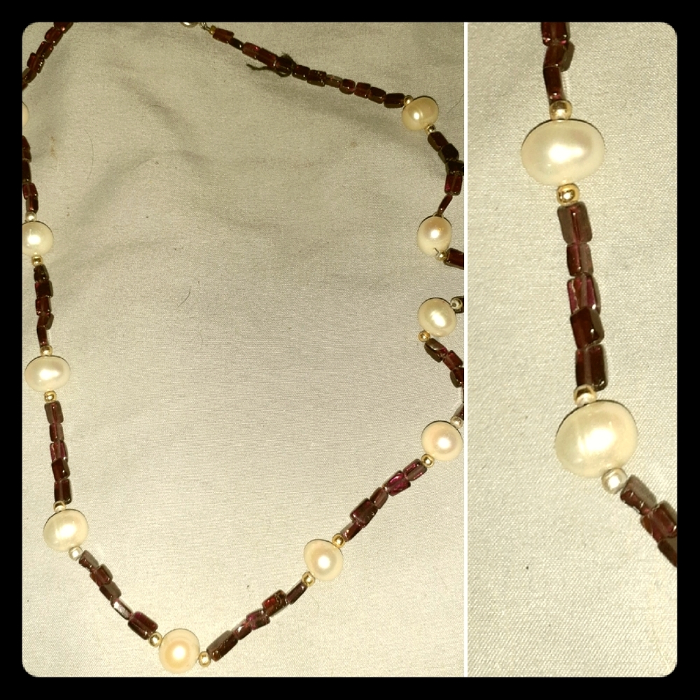Garnet and Pearl necklace
